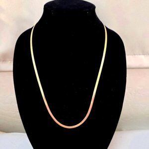 Gold Herringbone Chain Necklace